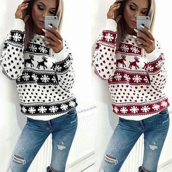 woman christmas deer knitted sweaters cotton blend warm pullover red black crew neck sweaters ing, White;black
woman christmas deer knitted sweaters cotton blend warm pullover red black crew neck sweaters ing, White;black
