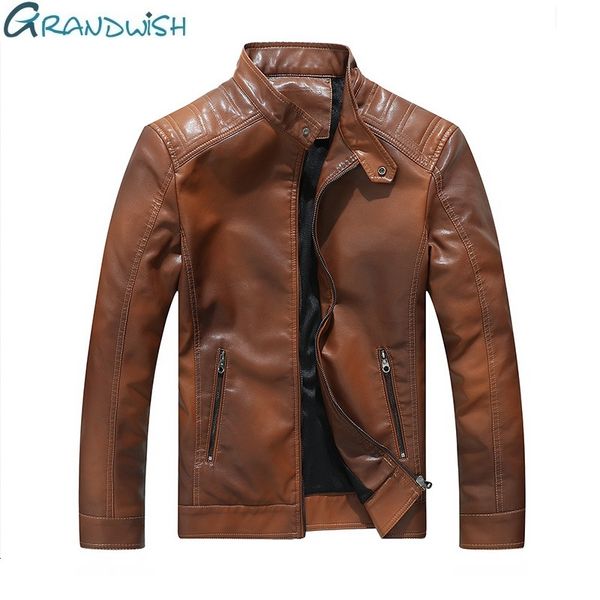 grandwish winter men's faux leather jacket mandarin collar mens pu motorcycle coat men thick leather fleece jackets,za093, Black
grandwish winter men's faux leather jacket mandarin collar mens pu motorcycle coat men thick leather fleece jackets,za093, Black
