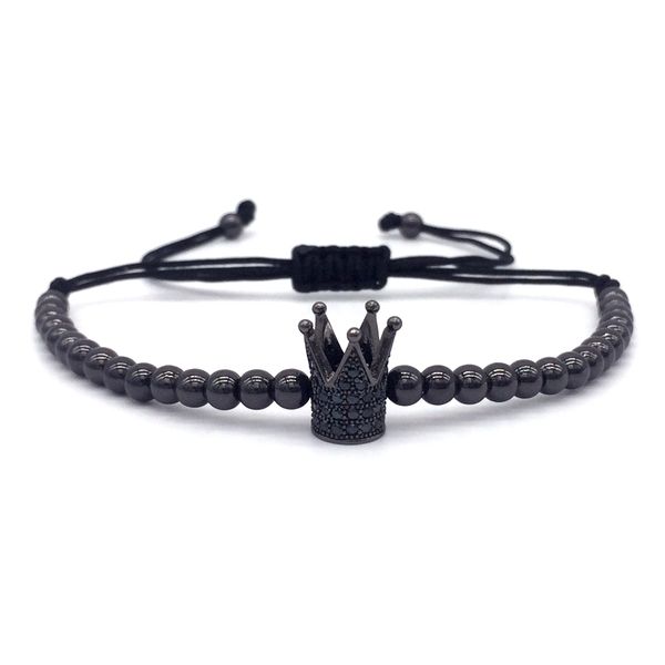 fashion imperial crown charm men's bracelets micro pave beads trendy braided macrame bracelets, Black
fashion imperial crown charm men's bracelets micro pave beads trendy braided macrame bracelets, Black