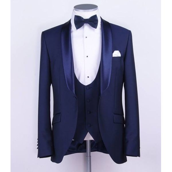 2018 blue business party men suits shawl lapel three piece wedding groom tuxedos for groomsmen (jacket + pants + vest), Black;gray
2018 blue business party men suits shawl lapel three piece wedding groom tuxedos for groomsmen (jacket + pants + vest), Black;gray