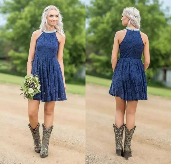 country style navy blue short lace bridesmaid dresses 2019 jewel neck full lace a line ruched sleeveless mini maid of honor gowns, White;pink
country style navy blue short lace bridesmaid dresses 2019 jewel neck full lace a line ruched sleeveless mini maid of honor gowns, White;pink
