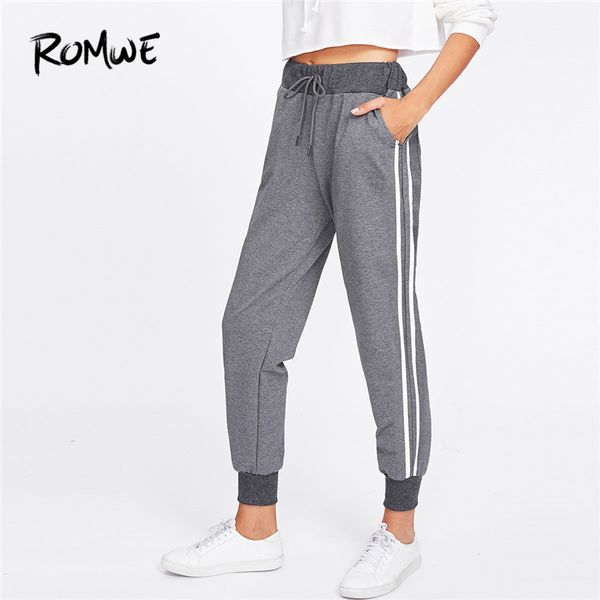 romwe sport grey solid stripe tape side sweatpants drawstring crop women leggings 2018 new autumn athletic running pants, Black;blue
romwe sport grey solid stripe tape side sweatpants drawstring crop women leggings 2018 new autumn athletic running pants, Black;blue