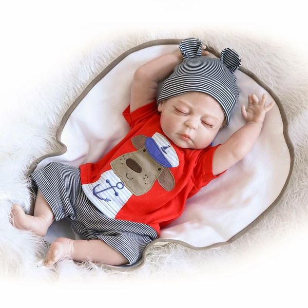 

full silicone body reborn babies sleeping baby dolls boys girls bath lifelike real vinyl bebe brinquedos reborn bonecas toys