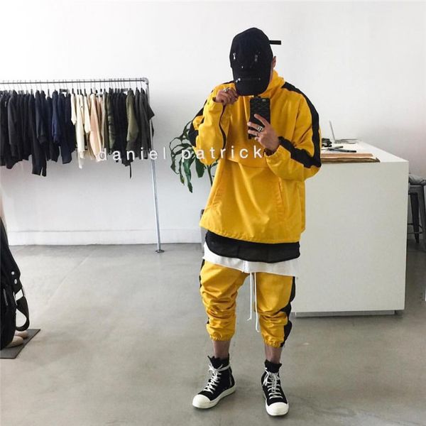 mens clothing windbreaker turtleneck yellow zipper hoodies high street clothing loose hip pop top, Black
mens clothing windbreaker turtleneck yellow zipper hoodies high street clothing loose hip pop top, Black