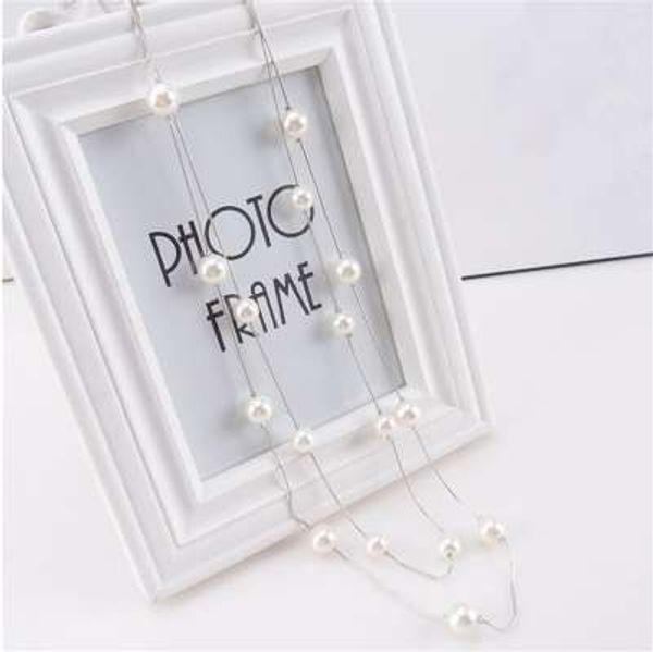 kiss wife new fashion bar simple double chain charm simulated pearl necklace long sweater chain necklace for women, Silver
kiss wife new fashion bar simple double chain charm simulated pearl necklace long sweater chain necklace for women, Silver