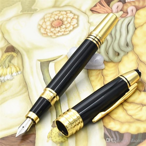 Luxury John F. Kennedy Series Gold Clip Fountain Pens With High Quailty Stationery School Office Supplies Brand Writing Ballpoint Pen Gif