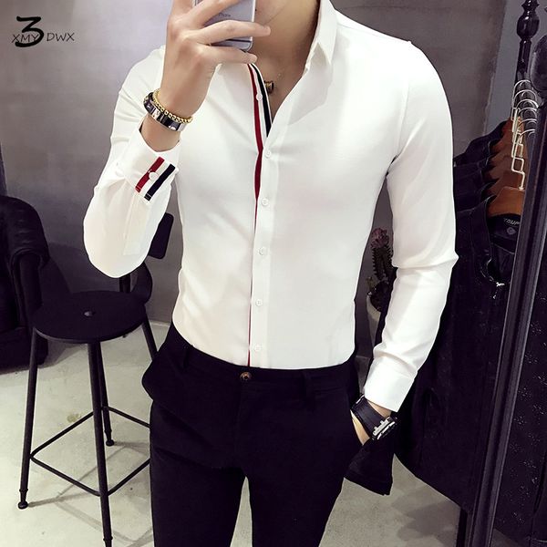xmy3dwx men long sleeve shirt personality selling brand europe the design thin body dress shirt fashion leisure business, White;black
xmy3dwx men long sleeve shirt personality selling brand europe the design thin body dress shirt fashion leisure business, White;black
