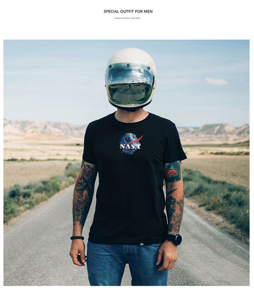 mens clothing designer tshirt black white nasa print tshirt short sleeves simple casual tee lovers, White;black
mens clothing designer tshirt black white nasa print tshirt short sleeves simple casual tee lovers, White;black