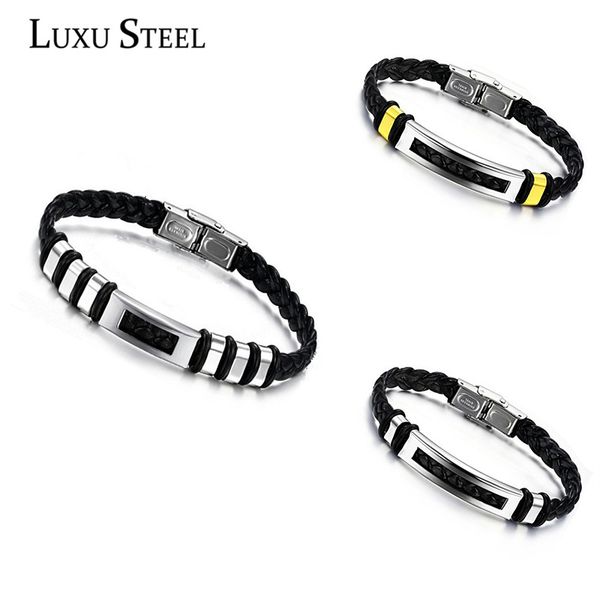 whole saleluxusteel genuine leather titanium steel saddle buckle men jewelry leather bracelet friend gift bracelets & bangles, White
whole saleluxusteel genuine leather titanium steel saddle buckle men jewelry leather bracelet friend gift bracelets & bangles, White