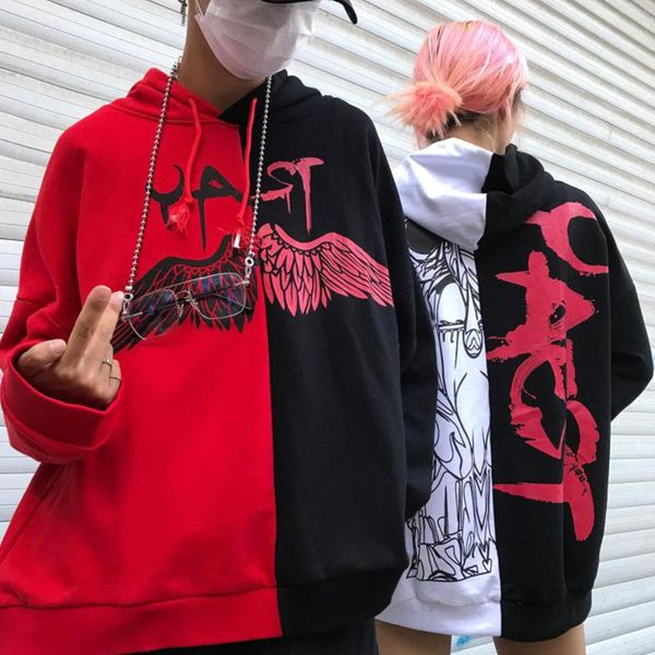 hooded sweatshirts punk rock pullovers female color matching wings graffiti sweethearts hoodies loose women sudaderas mujer, Black
hooded sweatshirts punk rock pullovers female color matching wings graffiti sweethearts hoodies loose women sudaderas mujer, Black