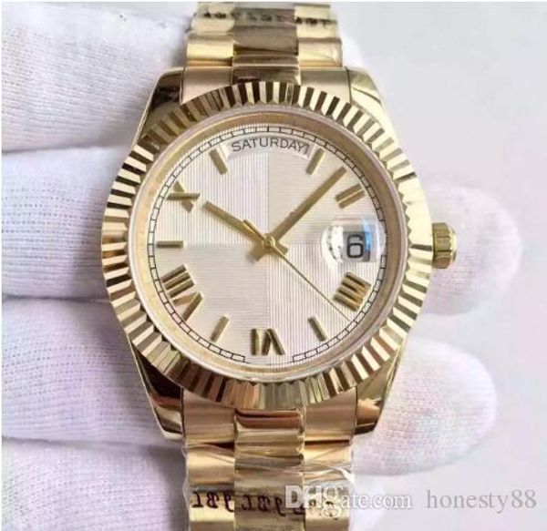 2016 new 18 ct gold daydate 40 self-winding mechanical movement silver dial fluted bezel concealed folding crown clasp mens watch 228238, Slivery;brown
2016 new 18 ct gold daydate 40 self-winding mechanical movement silver dial fluted bezel concealed folding crown clasp mens watch 228238, Slivery;brown