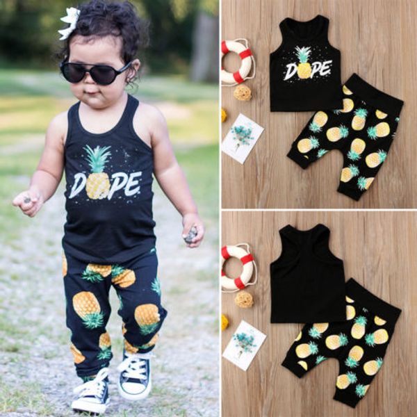 2018 new summer kids pineapple 2pc clothing cotton baby boys vest +long pants newborn casual outfits clothes set, White
2018 new summer kids pineapple 2pc clothing cotton baby boys vest +long pants newborn casual outfits clothes set, White