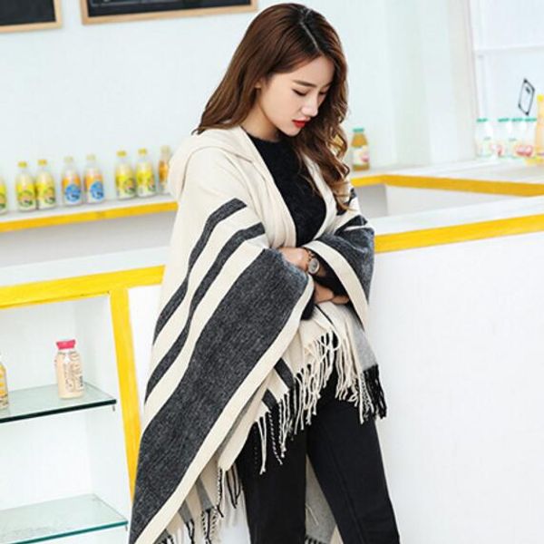 fashion winter scarf for women imitation cashmere shawl dual purpose windproof warm wear hat shawl south korean, Blue;gray
fashion winter scarf for women imitation cashmere shawl dual purpose windproof warm wear hat shawl south korean, Blue;gray