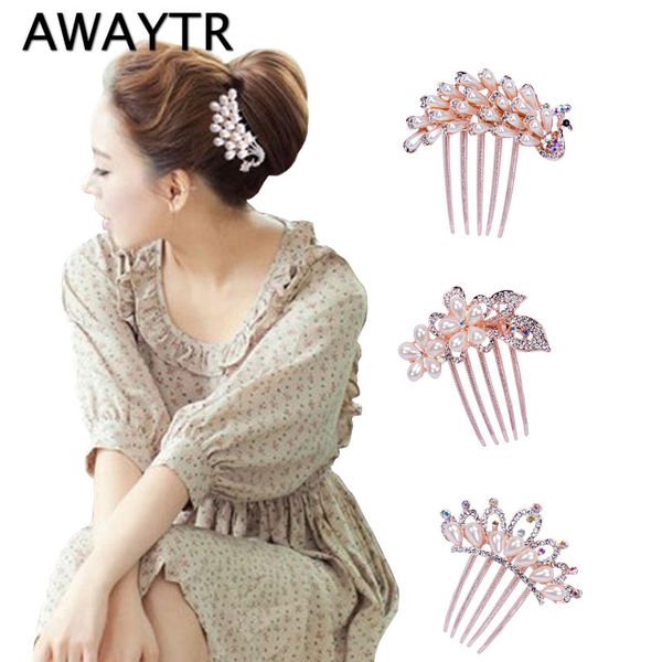 awaytr elegant peacock rose gold pearls hair combs rhinestones flower wedding crystal hair clips bridal accessories
awaytr elegant peacock rose gold pearls hair combs rhinestones flower wedding crystal hair clips bridal accessories