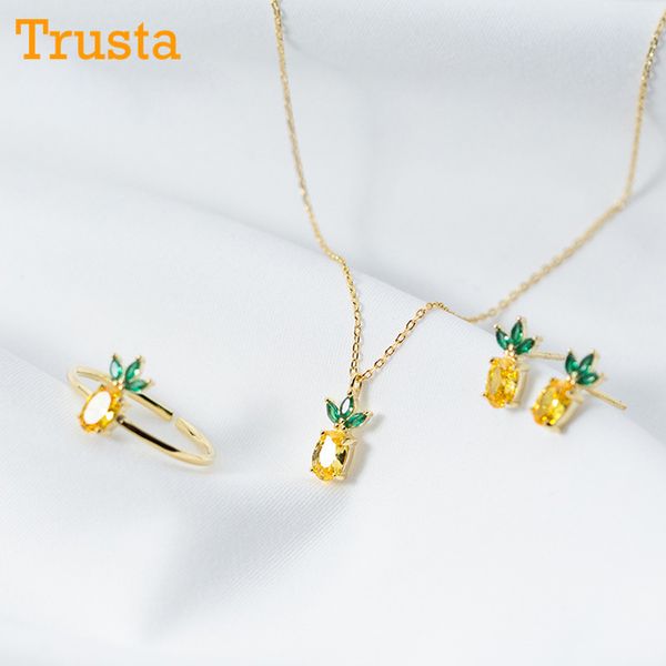 trusta 2018 100% 925 solid sterling silver jewelry fruit pineapple cz earring ring necklace gift girl lady ds846
trusta 2018 100% 925 solid sterling silver jewelry fruit pineapple cz earring ring necklace gift girl lady ds846