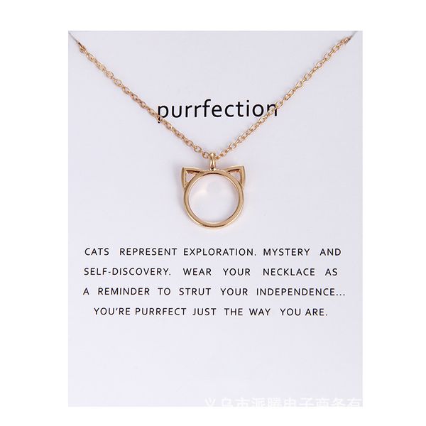 no dogeared logo fashion jewelry purrfection cat ear alloy pendant short necklace women mother day gift wholesale, Silver
no dogeared logo fashion jewelry purrfection cat ear alloy pendant short necklace women mother day gift wholesale, Silver