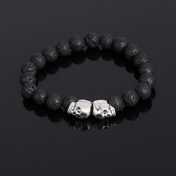 new natural stones skull bracelets for women lava stone beads men bracelet pulseras mujer ing, Black
new natural stones skull bracelets for women lava stone beads men bracelet pulseras mujer ing, Black