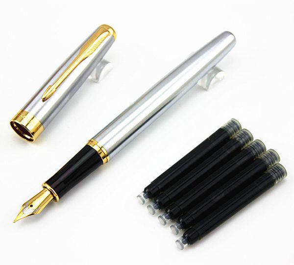 baoer 388 silvery new listing 5pcs black ink and 0.5 mm fine nib student calligraphy luxury metal fountain pen
baoer 388 silvery new listing 5pcs black ink and 0.5 mm fine nib student calligraphy luxury metal fountain pen
