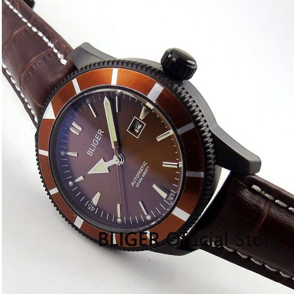 casual 46mm bliger brown dial brown turning bezel pvd coated case luminous pointer miyota automatic movement men's watch b134, Slivery;brown
casual 46mm bliger brown dial brown turning bezel pvd coated case luminous pointer miyota automatic movement men's watch b134, Slivery;brown