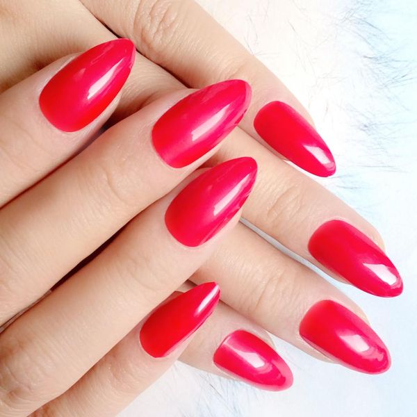 candy red false nails fashion pointed acrylic fake nails short stiletto tips full cover diy manicure products, Red;gold
candy red false nails fashion pointed acrylic fake nails short stiletto tips full cover diy manicure products, Red;gold
