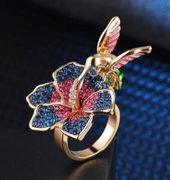 european and american big-name eagle wings exaggerated micro-encrusted diamonds colorful boutique ring, Silver
european and american big-name eagle wings exaggerated micro-encrusted diamonds colorful boutique ring, Silver