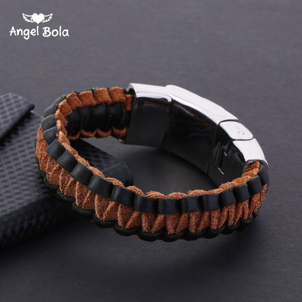 new punk braid leather buddha bracelet for men stainless steel clasp wristband male jewelry buddha bracelet fashion gifts, Black
new punk braid leather buddha bracelet for men stainless steel clasp wristband male jewelry buddha bracelet fashion gifts, Black