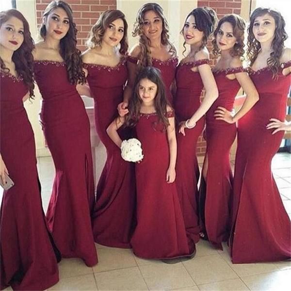 boat neck mermaid bridesmaid dresses burgundy beaded honor gowns side split sweep train bridal party wear dresses for womens gowns, White;pink
boat neck mermaid bridesmaid dresses burgundy beaded honor gowns side split sweep train bridal party wear dresses for womens gowns, White;pink