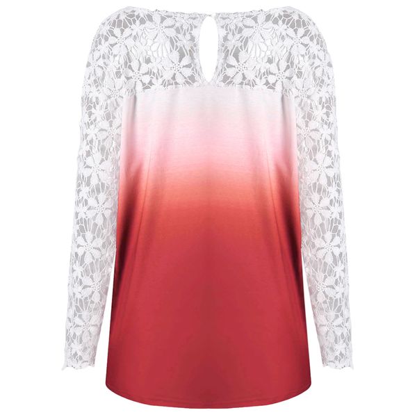 Floral Women Lace T-Shirts Plus Size Casual Hollow Out Spring Long Sleeve Tees Female Loose Fashion Yoke Ombre V -Neck Print Tops Female
Floral Women Lace T-Shirts Plus Size Casual Hollow Out Spring Long Sleeve Tees Female Loose Fashion Yoke Ombre V -Neck Print Tops Female