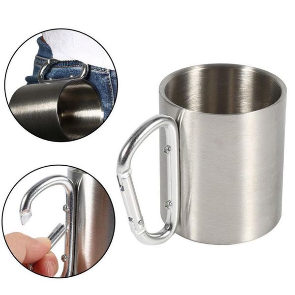 portable stainless steel mug outdoor travel camping drinking cup with carabiner handle camping hiking outdoor sports water cup
portable stainless steel mug outdoor travel camping drinking cup with carabiner handle camping hiking outdoor sports water cup