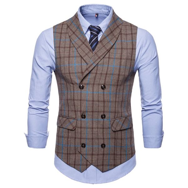 2018 autumn striped brown vests men vintage waistcoat business casual sleeveless jacket double breasted costume gilet homme, Black;white
2018 autumn striped brown vests men vintage waistcoat business casual sleeveless jacket double breasted costume gilet homme, Black;white