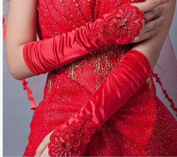 2018 satin bridal gloves beading fingerless excellent quality elbow length in stock bridal accessories ivory wedding glvoes, White
2018 satin bridal gloves beading fingerless excellent quality elbow length in stock bridal accessories ivory wedding glvoes, White