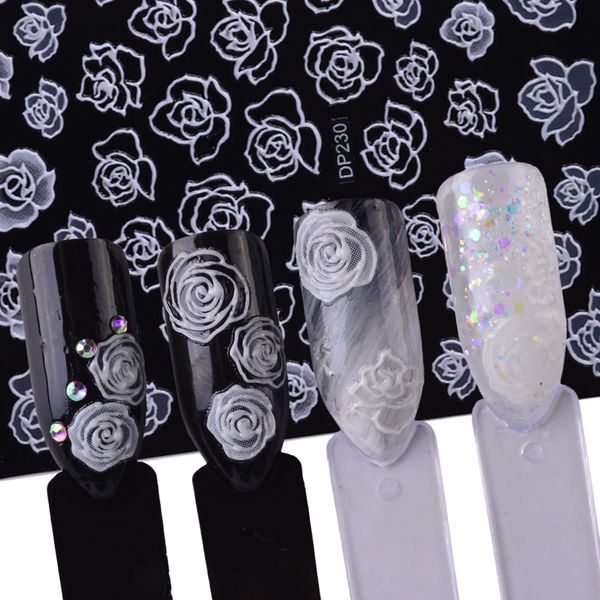 2 sheets/sets 3d rose carved nail sticker white blossom flower paern women nail art decorations diy beauty decals chdp228/230, Black
2 sheets/sets 3d rose carved nail sticker white blossom flower paern women nail art decorations diy beauty decals chdp228/230, Black