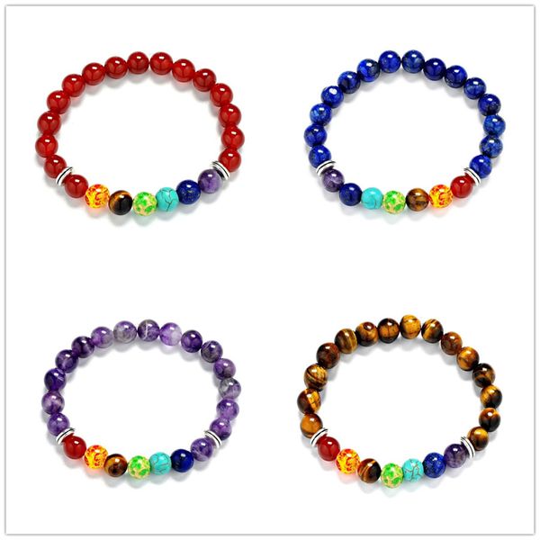 8mm natural rainbow 7 chakra beads bracelet lava purple green strand stretch yoga jewelry tiger eye stone bracelets, Black
8mm natural rainbow 7 chakra beads bracelet lava purple green strand stretch yoga jewelry tiger eye stone bracelets, Black