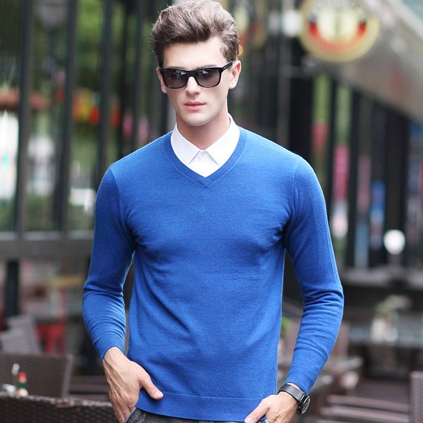 2016 new style fashion 100% wool knit v neck men sweater solid color pullover sweater, White;black
2016 new style fashion 100% wool knit v neck men sweater solid color pullover sweater, White;black