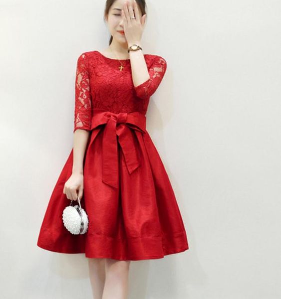new female korean lace dress big size spring and autumn winter high waist dress, Black;gray
new female korean lace dress big size spring and autumn winter high waist dress, Black;gray
