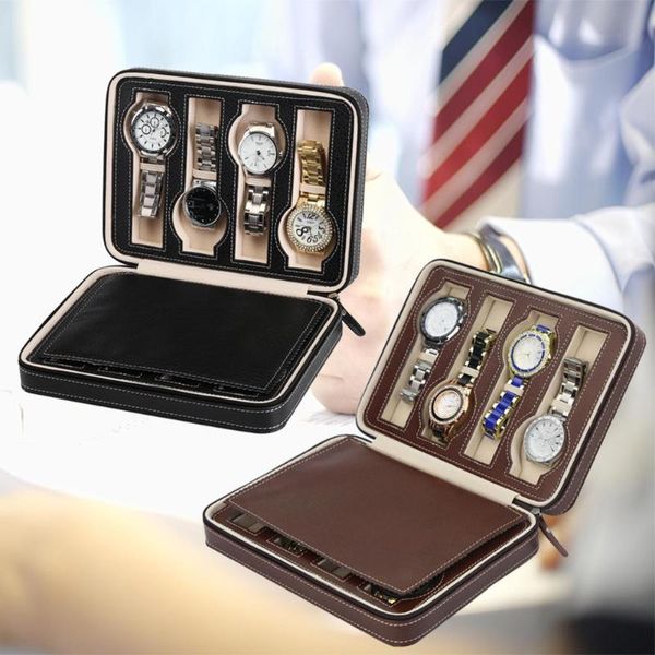 8 grids pu leather watch box storage showing watches display storage box case tray zippere travel jewelry watch collector case, Black;blue
8 grids pu leather watch box storage showing watches display storage box case tray zippere travel jewelry watch collector case, Black;blue
