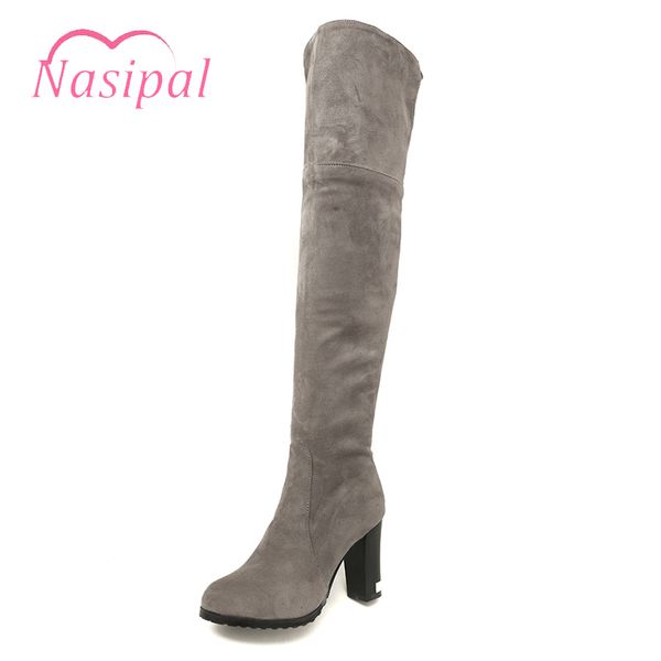 nasipal thigh high boots black gray red flock leather over the knee boots women thick high heels zipper botas mujer femininas
nasipal thigh high boots black gray red flock leather over the knee boots women thick high heels zipper botas mujer femininas