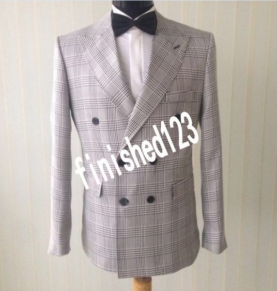 real picture double breasted light grey plaid wedding groom tuxedos peak lapel groomsmen mens dinner blazer suits (jacket+pants+tie) no:1733, Black;gray
real picture double breasted light grey plaid wedding groom tuxedos peak lapel groomsmen mens dinner blazer suits (jacket+pants+tie) no:1733, Black;gray
