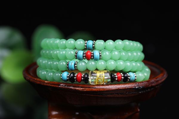 new fashion 6mm green chalcedony stone beads tibetan buddhist 108 prayer beads gourd mala prayer bracelet for meditation, Golden;silver
new fashion 6mm green chalcedony stone beads tibetan buddhist 108 prayer beads gourd mala prayer bracelet for meditation, Golden;silver