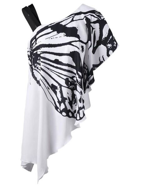 plus size lady tees summer one-shoulder butterfly printed asymmetric party club wearing women shirt lj9979y, White
plus size lady tees summer one-shoulder butterfly printed asymmetric party club wearing women shirt lj9979y, White