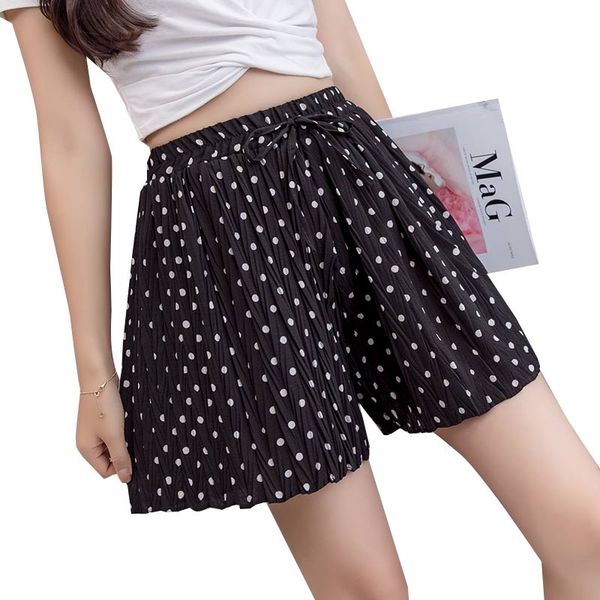 polka dot printed pleated chiffon shorts high waist shorts skirts female summer wide leg short loose casual culottes, White;black
polka dot printed pleated chiffon shorts high waist shorts skirts female summer wide leg short loose casual culottes, White;black