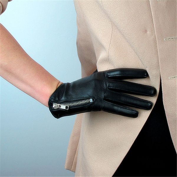 genuine leather pure sheepskin short style black with zipper european version of the cut french elegant women' gloves tb76, Blue;gray
genuine leather pure sheepskin short style black with zipper european version of the cut french elegant women' gloves tb76, Blue;gray