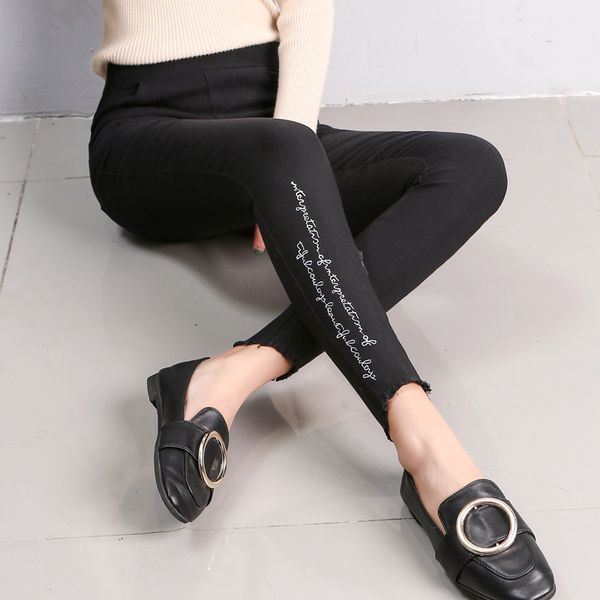 2018 autumn new slim pencil pants vintage elastic high waist printing jeans pants ankle length plus size, Blue
2018 autumn new slim pencil pants vintage elastic high waist printing jeans pants ankle length plus size, Blue