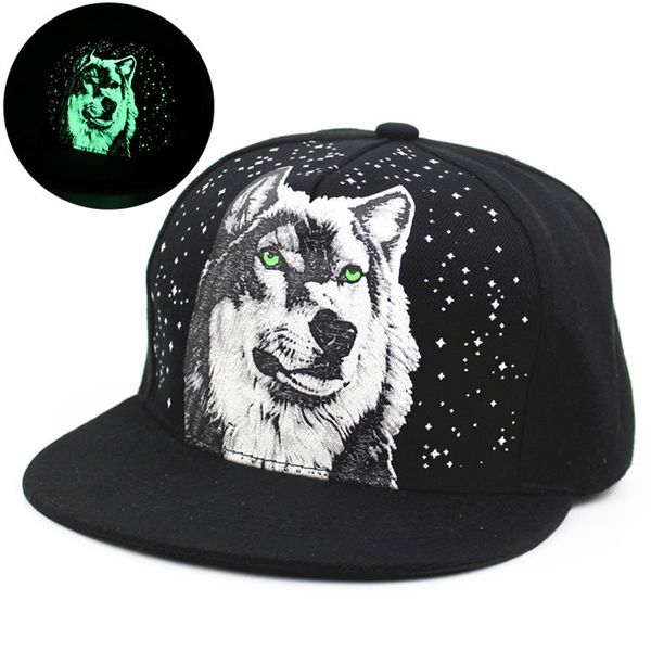 men women new glow in the dark print wolf snapback caps adjustable hip hop fluorescent baseball cap casual luminous hats, Blue;gray
men women new glow in the dark print wolf snapback caps adjustable hip hop fluorescent baseball cap casual luminous hats, Blue;gray