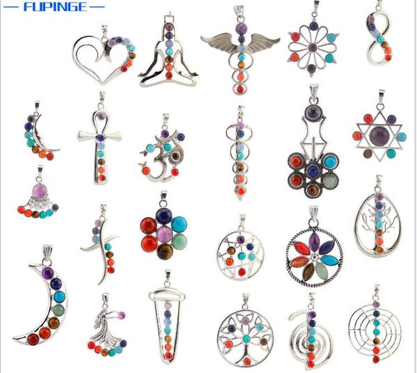 natural 7 colorful stone beads reiki chakra healing point tree of life charm pendant for crystal necklace jewelry 23 styles for choose, Silver
natural 7 colorful stone beads reiki chakra healing point tree of life charm pendant for crystal necklace jewelry 23 styles for choose, Silver