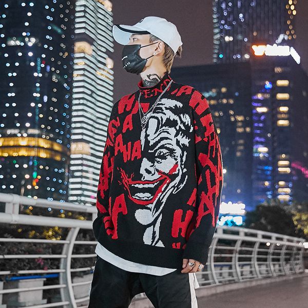 sanshui funny clown 3d print sweaters stand collar knitted coat fashion hip hop sweater streetwear couple pullover knitwear, White;black
sanshui funny clown 3d print sweaters stand collar knitted coat fashion hip hop sweater streetwear couple pullover knitwear, White;black