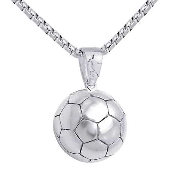 mdnen football pendant necklace men stainless steel chain soccer ball hippie necklace male sports hip hop men jewelry, Silver
mdnen football pendant necklace men stainless steel chain soccer ball hippie necklace male sports hip hop men jewelry, Silver