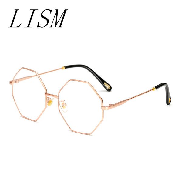 lism men women metal octagon polygon eyeglasses flat mirrored optical frame glasses, Silver
lism men women metal octagon polygon eyeglasses flat mirrored optical frame glasses, Silver