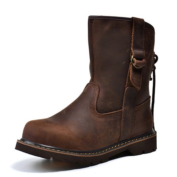 men's autumn/winter crazy horse leather martin boots strong man medium-leg individual shoelaces motorcycle boots, Black
men's autumn/winter crazy horse leather martin boots strong man medium-leg individual shoelaces motorcycle boots, Black
