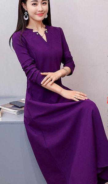 long dress 2018 spring and autumn women's new korean long cultivate one's moral character dress and long sleeved dress, Black;gray
long dress 2018 spring and autumn women's new korean long cultivate one's moral character dress and long sleeved dress, Black;gray